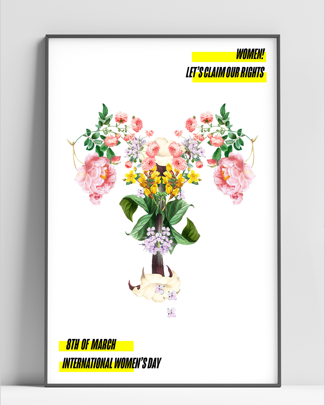 Poster Flower Uterus gerahmt