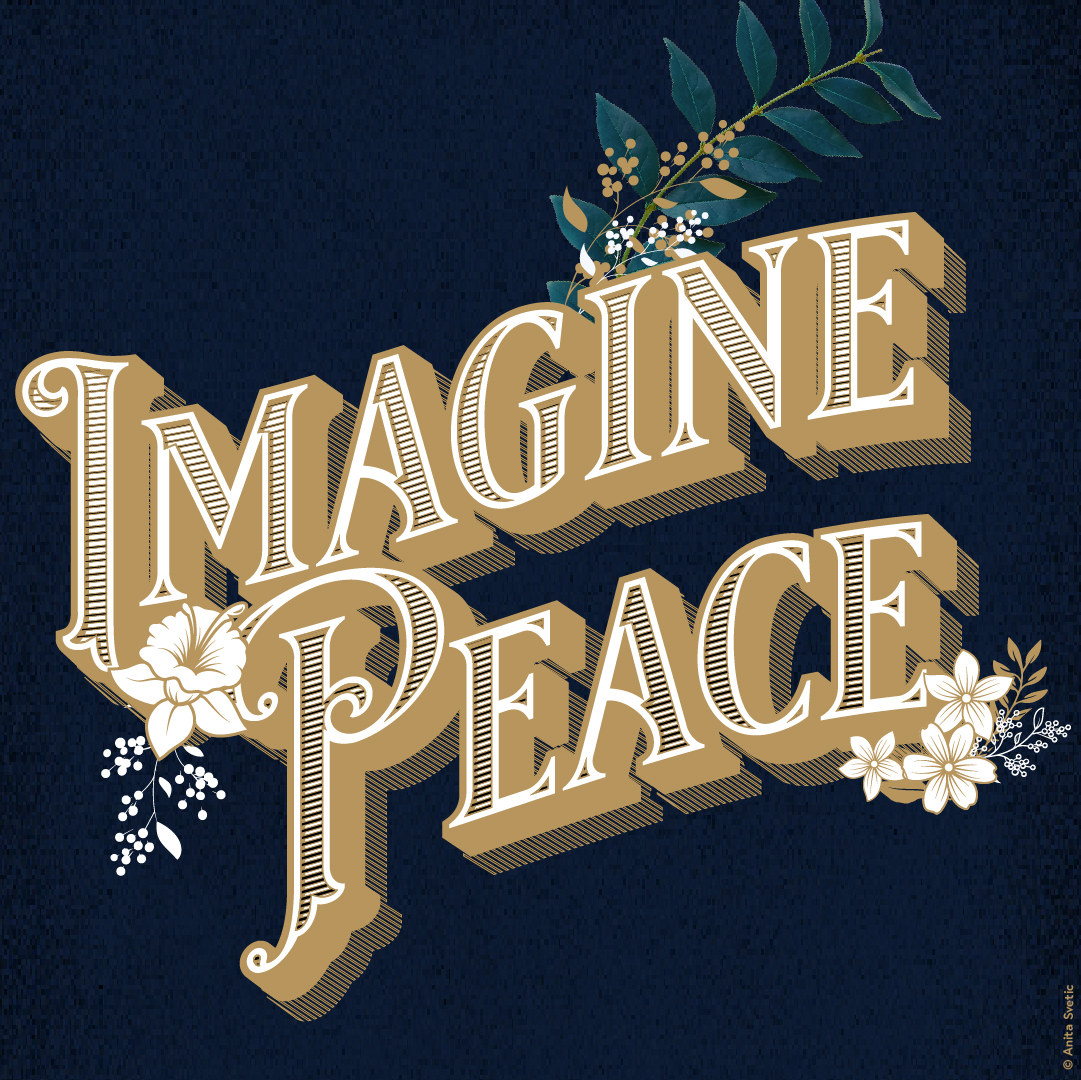 Imagine peace typography